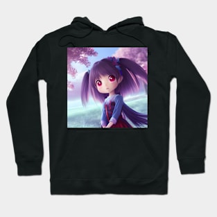 Beaux Animes Kawaii Art Cute Girl with a beautiful dress Illustration Design Hoodie